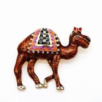 Enamel Brooch Zinc Alloy Camel Unisex & with rhinestone nickel lead & cadmium free Sold By Lot