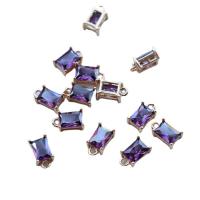 Mässing smycken Connector, plated, micro bana cubic zirconia, fler färger för val, 6x10mm, Säljs av PC