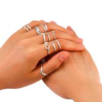 Sinc Alloy Ring Set, do bhean, airgid, 19mm, 12ríomhairí pearsanta/Mála, Díolta De réir Mála