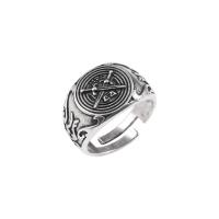 Bague en alliage de zinc, Placage, Réglable & unisexe, argent, 14mm, Vendu par PC