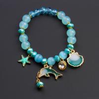 Cats Eye Bracelets Zinc Alloy with Cats Eye fashion jewelry & for woman & enamel & with rhinestone Sold Per 20 cm Strand