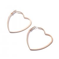 Zinc Alloy Hoop Earring, Heart, mode smykker & for kvinde, gylden, 65x65mm, Solgt af par