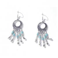 Fashion Fringe Oorbellen, Zinc Alloy, met Seedbead, mode sieraden & voor vrouw, multi-gekleurde, 70x20mm, Verkocht door pair