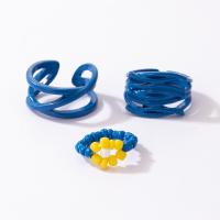 Zinklegering Ring Set, Zinc Alloy, plated, drie stuks & mode sieraden & voor vrouw, blauw, Verkocht door Stel