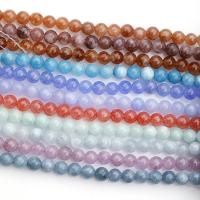 Gemstone Ékszer Gyöngyök, Természetes kő, Kerek, DIY, több színt a választás, 8mm, Kb 48PC-k/Strand, Által értékesített Strand