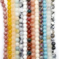 Agat perler, Agate, Runde, du kan DIY & facetteret, flere farver til valg, 8mm, Ca. 48pc'er/Strand, Solgt af Strand