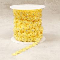 Beaded Garland Trim & Strand ABS Plastic Pearl with plastic spool & Rhinestone Flower DIY Approx Sold By Spool