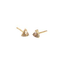 925 Sterling Silver Stud Earrings plated for woman & with rhinestone Sold By Pair