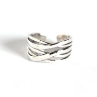 Sterling zilver ringen, 925 sterling zilver, platinum plated, Verstelbare & voor vrouw, 17mm, Verkocht door pair