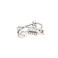 Sterling zilver ringen, 925 sterling zilver, platinum plated, Verstelbare & voor vrouw, 10.50x17mm, Verkocht door PC