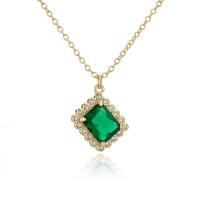 Cubic Zircon Micro Pave Brass Necklace 18K gold plated micro pave cubic zirconia & for woman Length Approx 17.71 Inch Sold By PC