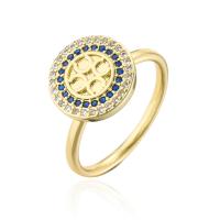 Kubisk Circonia Micro bane messing Ring, 18K forgyldt, Micro Pave cubic zirconia & for kvinde, 18mm, Solgt af PC