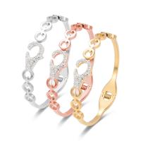 Titantium acciaio bracciale, per la donna & con strass, nessuno, 58x48mm, Lunghezza 17 cm, Venduto da PC