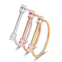 Titantium acciaio bracciale, gioielli di moda & unisex & con strass, nessuno, 58x50mm, Lunghezza 17 cm, Venduto da PC