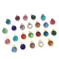 Ciondolo con strass, lega in zinco, with strass, Cerchio, placcato, gioielli costellazione & unisex & sfaccettati, nessuno, assenza di nichel,piombo&cadmio, 6x8mm, Appross. 12PC/set, Venduto da set