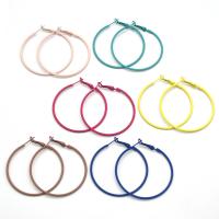 Mens Stainless Steel Hoop orecchino, 304 acciaio inox, Ciambella, vernice di essiccamento, per la donna, nessuno, assenza di nichel,piombo&cadmio, 50mm, Venduto da coppia