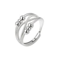 Mässing Finger Ring, silver pläterad, för kvinna, silver, nickel, bly och kadmium gratis, 10mm, Säljs av PC