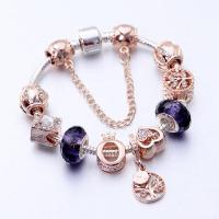 European Bracelet Zinc Alloy with Crystal plated & snake chain & with rhinestone mixed colors nickel lead & cadmium free Sold By PC