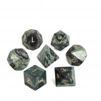 Green Eye Stone Dice, Carved, forskellige stilarter for valg, blandede farver, 15-20mm, Solgt af PC