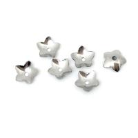 Rostfritt stål Pärlor Keps, 304 rostfritt stål, Blomma, DIY & maskinpolering, ursprungliga färgen, 7.50mm, Hål:Ca 1.2mm, Säljs av PC