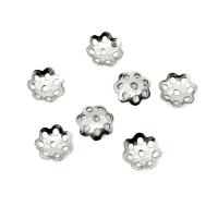 Rostfritt stål Pärlor Keps, 304 rostfritt stål, Blomma, Galvanisk plätering, DIY & maskinpolering, fler färger för val, 6mm, Hål:Ca 0.8mm, 100PC/Bag, Säljs av Bag