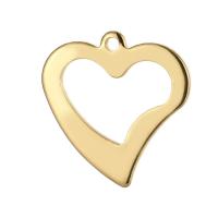 Stainless Steel Heart Pendants 304 Stainless Steel Vacuum Plating DIY Sold By Lot