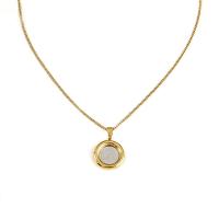 Collier d'acier titane, Placage de couleur d'or, pour femme, Longueur Environ 15.74 pouce, Vendu par PC