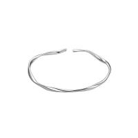 925 Sterling Silver Pljuska Bangle, različitih stilova za izbor & za žene, srebro, 60mm, Prodano By PC