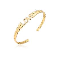 laiton bracelet manchette, Plaqué or 18K, Réglable & styles différents pour le choix & pavé de micro zircon & pour femme & creux, Vendu par PC