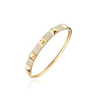 Messing Bangle, 18K forgyldt, Micro Pave cubic zirconia & for kvinde, 60mm, Solgt af PC