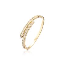 metal Brazalete, chapado en color dorado, Ajustable & micro arcilla de zirconia cúbica & para mujer, 60mm, Vendido por UD