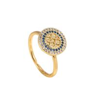 Kubieke Circonia Micro Pave Brass Ring, Messing, gold plated, draaibare & micro pave zirconia & voor vrouw, 18mm, Verkocht door PC