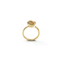 Kubieke Circonia Micro Pave Brass Ring, Messing, gold plated, Verstelbare & micro pave zirconia & voor vrouw, 18mm, Verkocht door PC