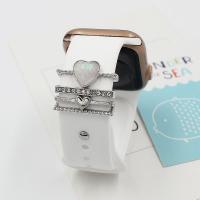 Zinc Alloy Slide Charm, 4 stykker & med rhinestone, flere farver til valg, nikkel, bly & cadmium fri, 21x8mm, Solgt af sæt