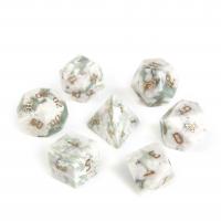 Lucky Stone Dice, blandede farver, 15-20mm, Solgt af PC