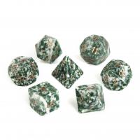 Green Spot Stone Dice Carved green 15-20mm Sold By PC