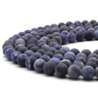 Perles en sodalite, Rond, poli, DIY & normes différentes pour le choix & givré, Vendu par Environ 15.16 pouce brin