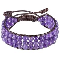 Edelsteen armbanden, met Wax, drie lagen & mode sieraden & voor vrouw, 6mm, Per verkocht Ca 7.09-11.81 inch Strand