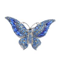 El esmalte Broche, aleación de zinc, Mariposa, chapado, para mujer & con diamantes de imitación, más colores para la opción, libre de níquel, plomo & cadmio, 63x89mm, 10PCs/Grupo, Vendido por Grupo