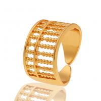 Messing Manchet Finger Ring, Abacus, gold plated, Verstelbare & voor vrouw & hol, 12x21mm, Verkocht door PC