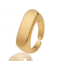 laiton Cuff Bague, Placage de couleur d'or, Réglable & pour femme, 8x21mm, Vendu par PC