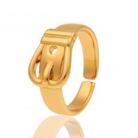 laiton Cuff Bague, Placage de couleur d'or, Réglable & pour femme, 14x20mm, Vendu par PC