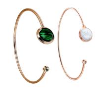 Messing Cuff Bangle, med turkis, mode smykker & for kvinde & med rhinestone, nikkel, bly & cadmium fri, Indvendig diameter:Ca. 60mm, Solgt af PC