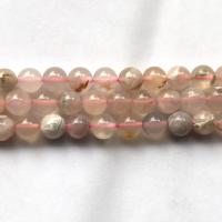 Hvid Cherry Blossom Agate Bead, Runde, poleret, du kan DIY & forskellig størrelse for valg, Solgt Per Ca. 15 inch Strand