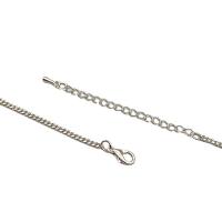 Messinki kaulakoru ketju, kanssa Sinkkiseos, kanssa 1.97Inch extender ketju, platina väri päällystetty, Unisex, platina väri, nikkeli, lyijy ja kadmium vapaa, 2.20mm, Pituus N. 70 cm, Myymät PC