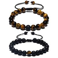 Gemstone Bracciali, Pietra naturale, Cerchio, Regolabile & materiali diversi per la scelta & unisex & anti-fatica, nessuno, 8mm, Lunghezza Appross. 19-28 cm, Appross. 2PC/set, Venduto da set