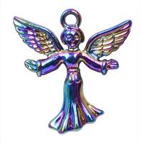 Sinc Alloy Pendants, Angel, ildaite plátáilte, unisex, il-daite, nicil, luaidhe & caidmiam saor in aisce, 24x25mm, Díolta De réir PC