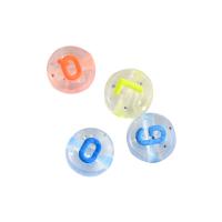 Perles acrylique alphabet, Rond, DIY, couleurs mélangées, 4x7mm, 3700PC/sac, Vendu par sac