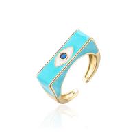 laiton Cuff Bague, œil, Réglable & pour femme & émail, plus de couleurs à choisir, 18x7mm, Vendu par PC