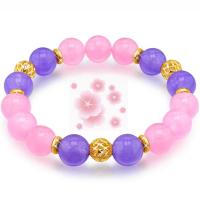 Gemstone Bracciali, Pietra naturale, with lega in zinco, Cerchio, placcato color oro, materiali diversi per la scelta & per la donna, nessuno, assenza di nichel,piombo&cadmio, 10mm, Lunghezza Appross. 19-28 cm, Venduto da PC